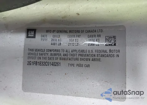 2012 Chevrolet Camaro 1Lt from USA, damaged, VIN 2G1FB1E32C9140261